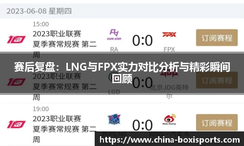 赛后复盘：LNG与FPX实力对比分析与精彩瞬间回顾